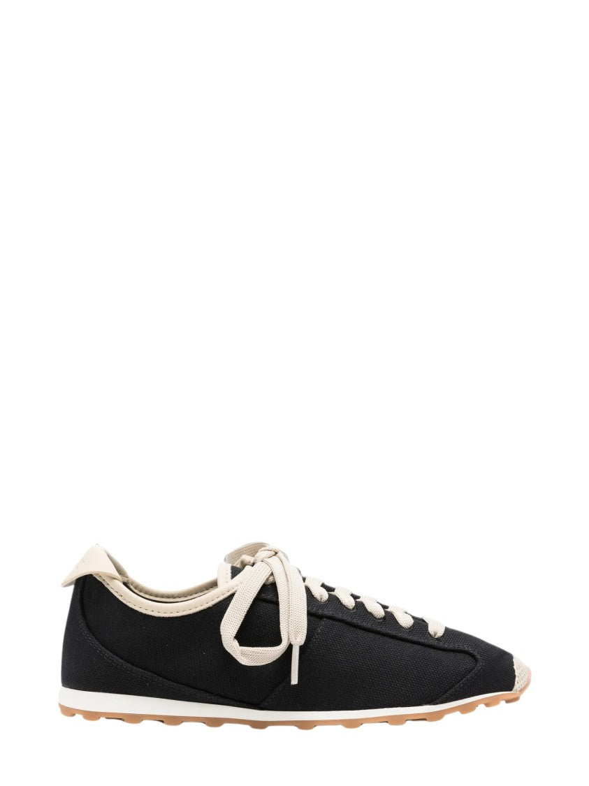 Jacquemus Black Canvas Sneakers With Rounded Toe