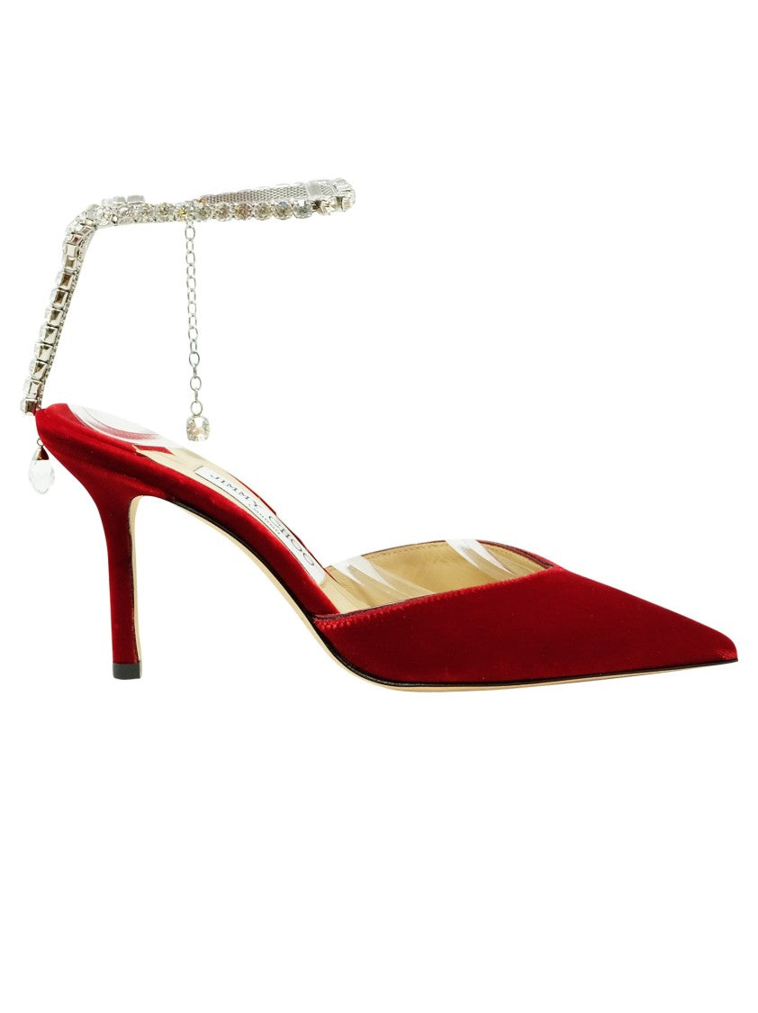 Christian Louboutin Red Velvet Saeda Slingback