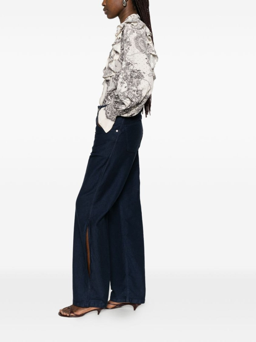Blugirl Intricate Lace Print Blouse With Ruffled Accents