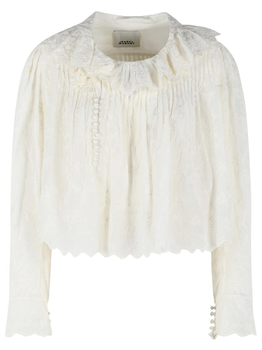 Isabel Marant 'Zelly' White Cotton And Silk Blouse