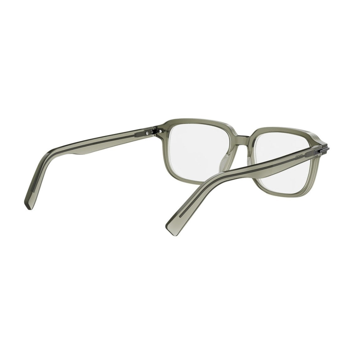 Dior Sage Green Acetate Eyeglasses With Square Contours And Metallic Accents