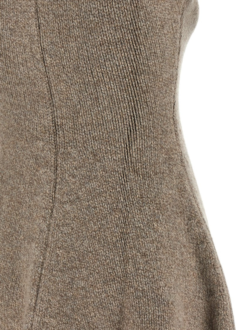 Magda Butrym Cashmere Knit Mini Dress With Flared Skirt
