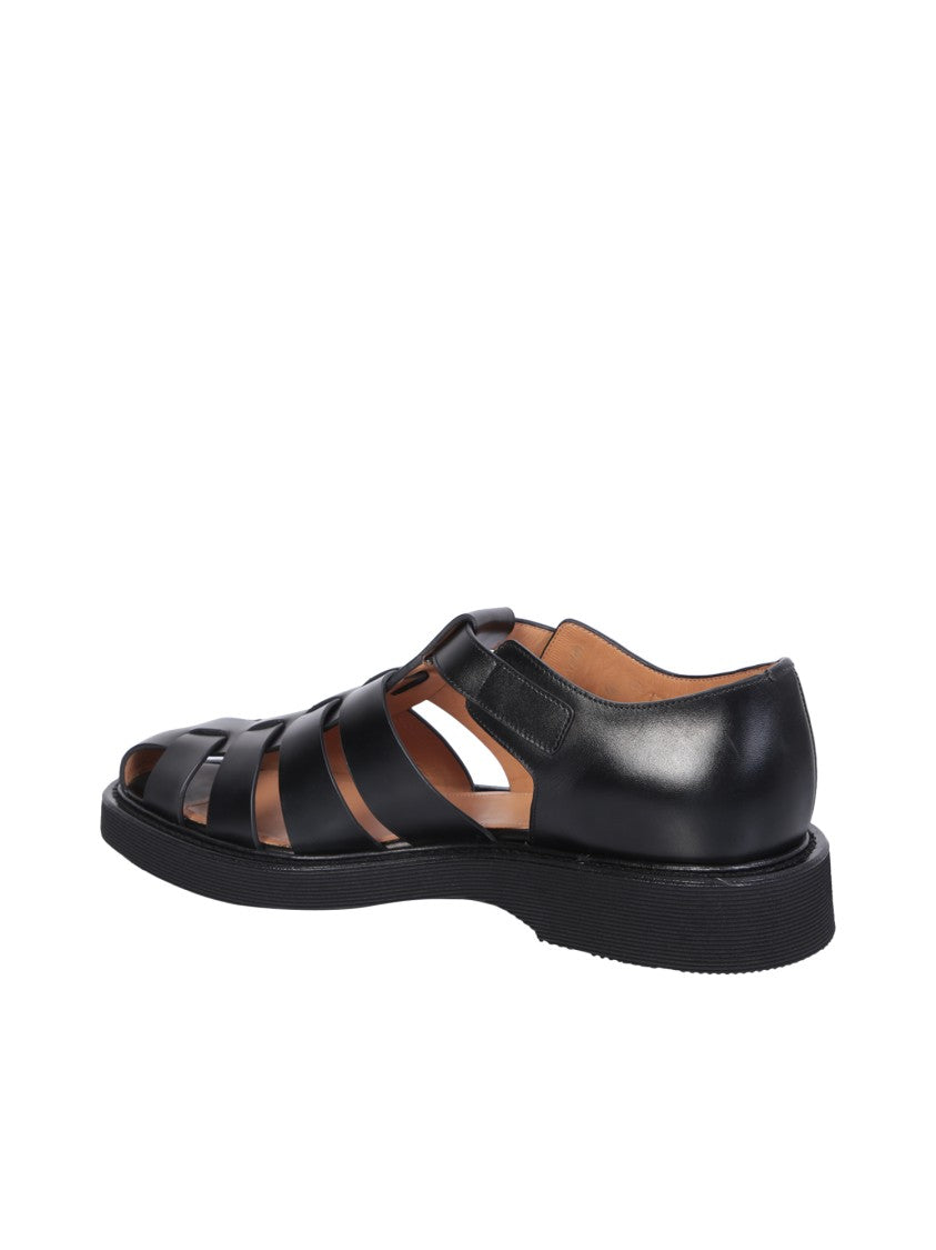 Church's Black Round Toe Sandals