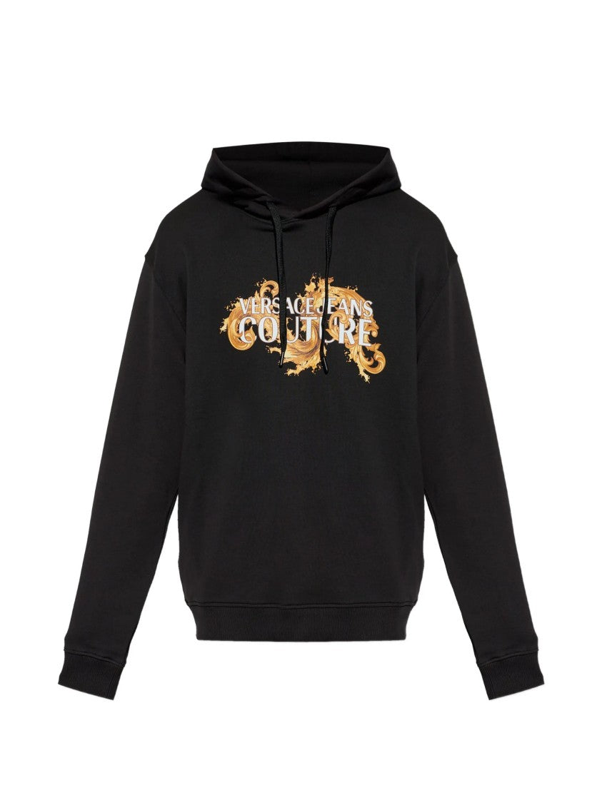 Versace Jeans Couture Black Ornate Logo Hoodie