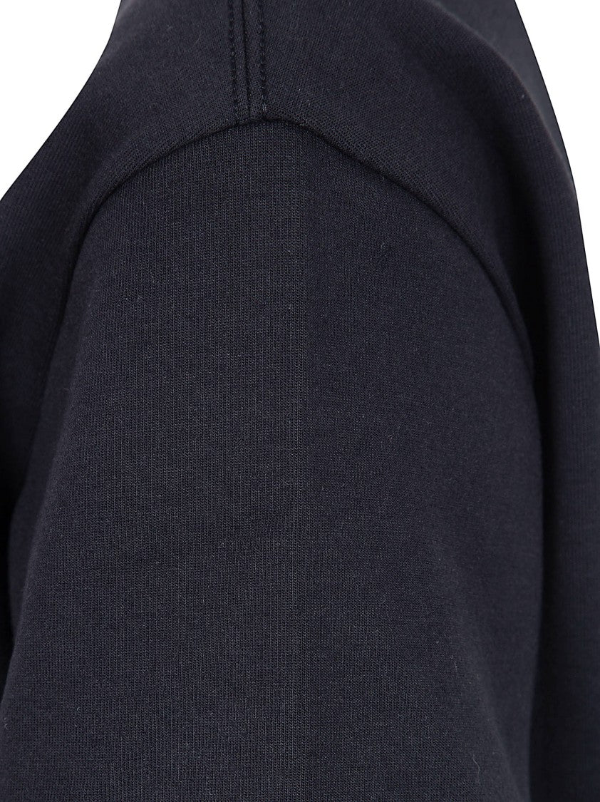 Balenciaga Cropped Black Interlock Jersey T-Shirt With Embroidered Logo