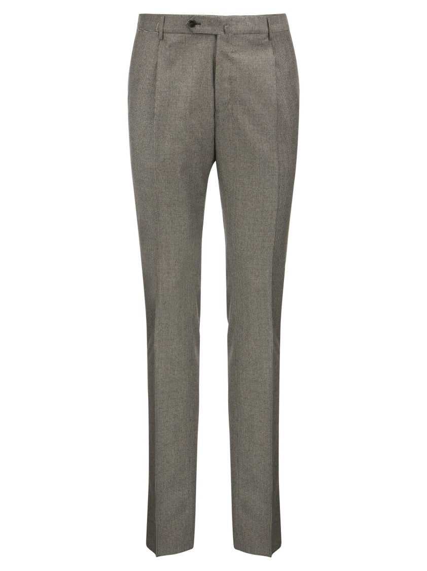 Pt Torino Super Slim Pied De Poule Wool Trousers
