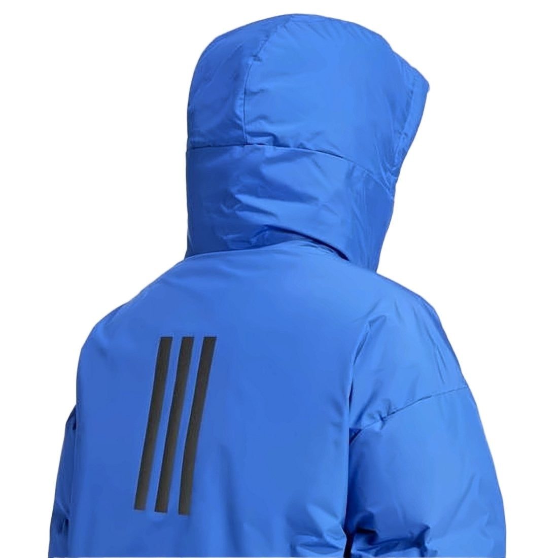 Adidas Vibrant Blue Quilted Padded Coat With High Collar And Hood