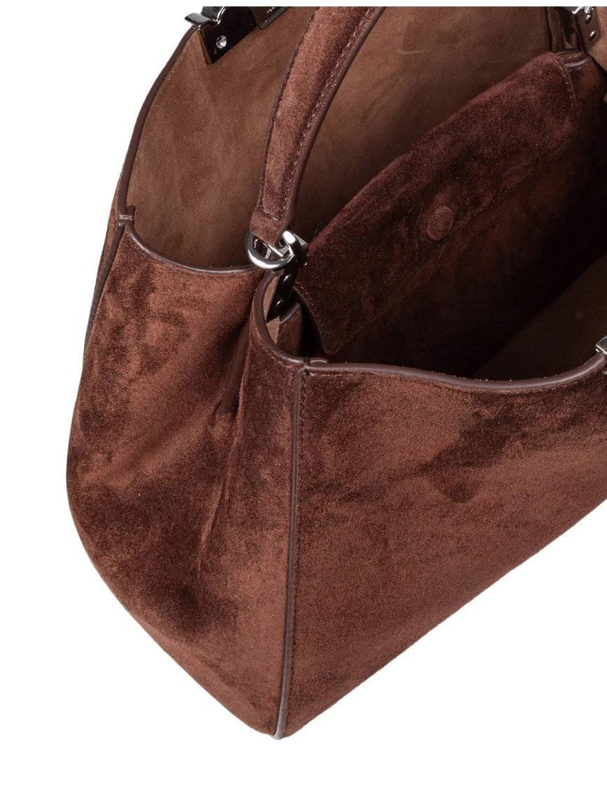 Tory Burch Eleanor Suede Satchel Bag In Cocoa