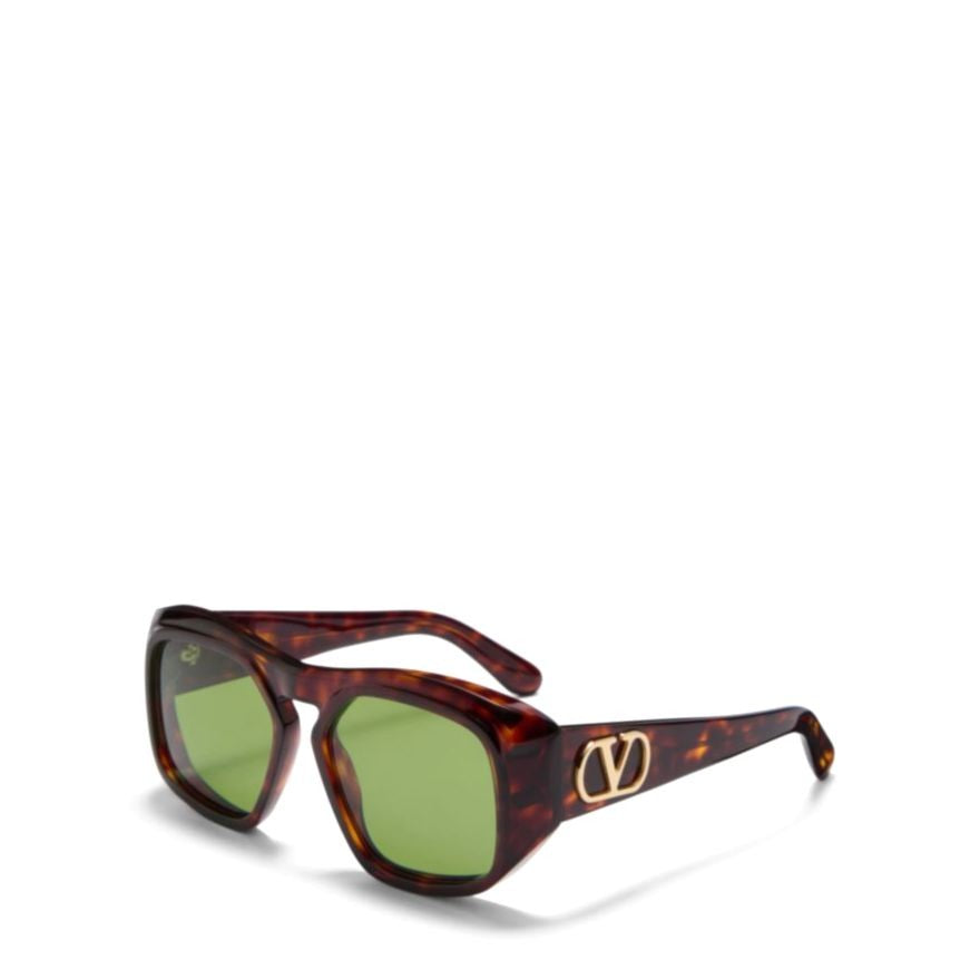 Valentino Vls 179B Tortoiseshell Oversized Square Sunglasses