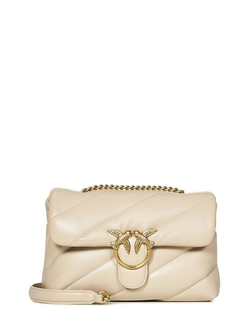 Pinko Quilted Beige Crossbody Bag