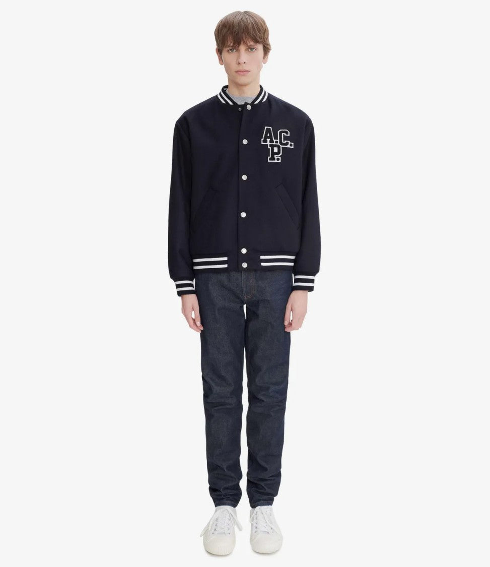 A.P.C. Unisex Dark Navy Varsity Jacket