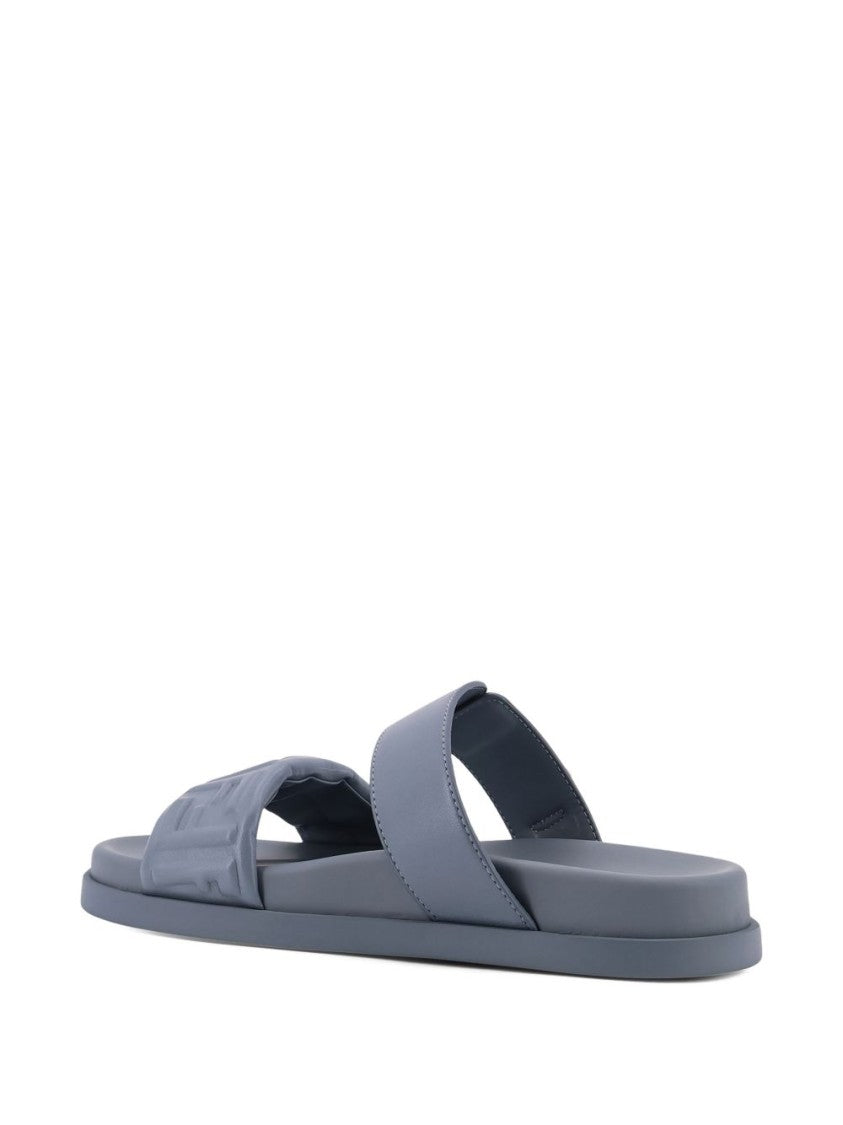 Fendi Blue Minimalist Flats