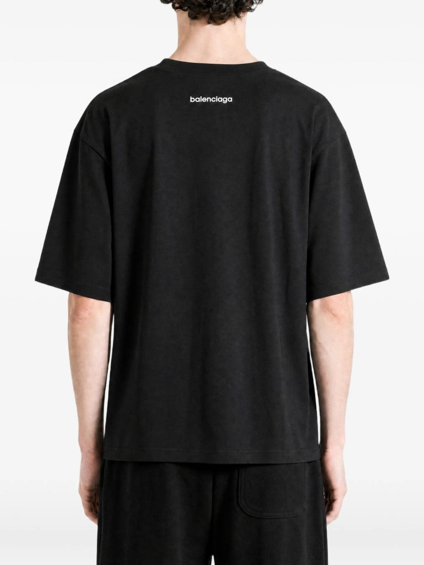 Balenciaga Boxy Black Medium Fit T-Shirt With Subtle Logo