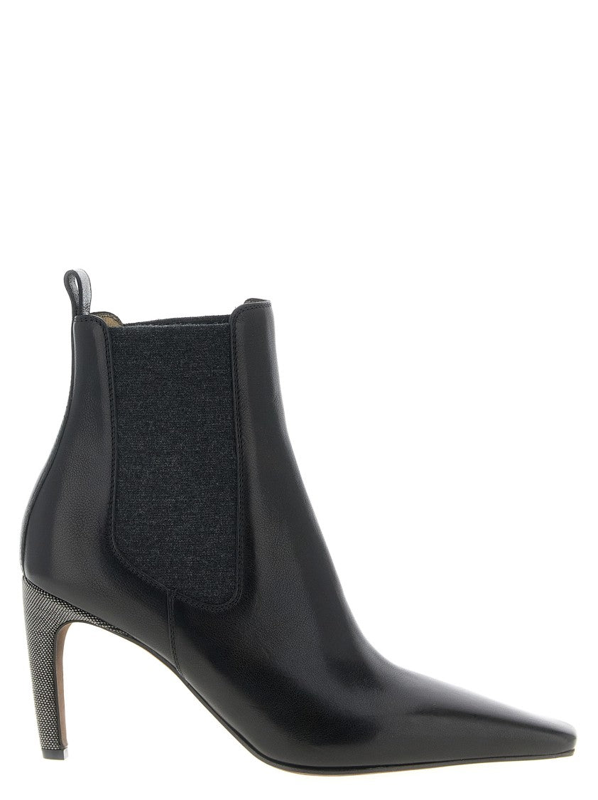 Brunello Cucinelli 'Precious Block Heels' Ankle Boots