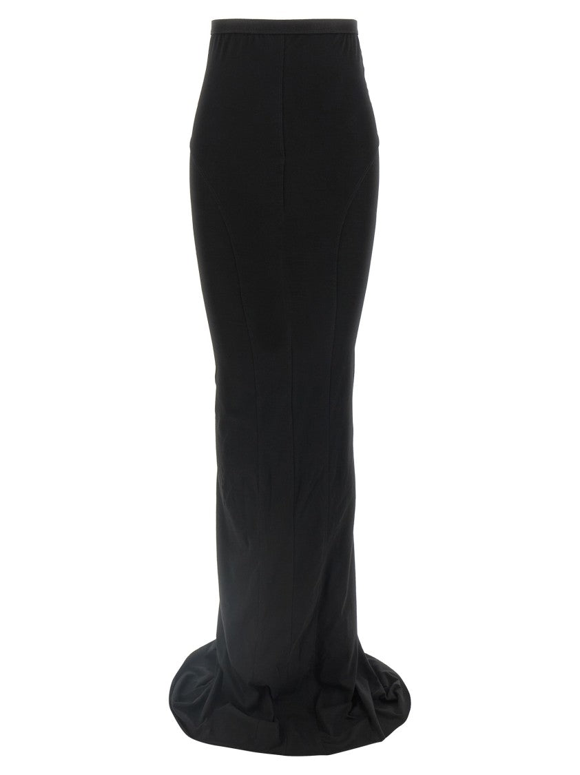 Rick Owens Long Semi-Transparent Jersey Skirt