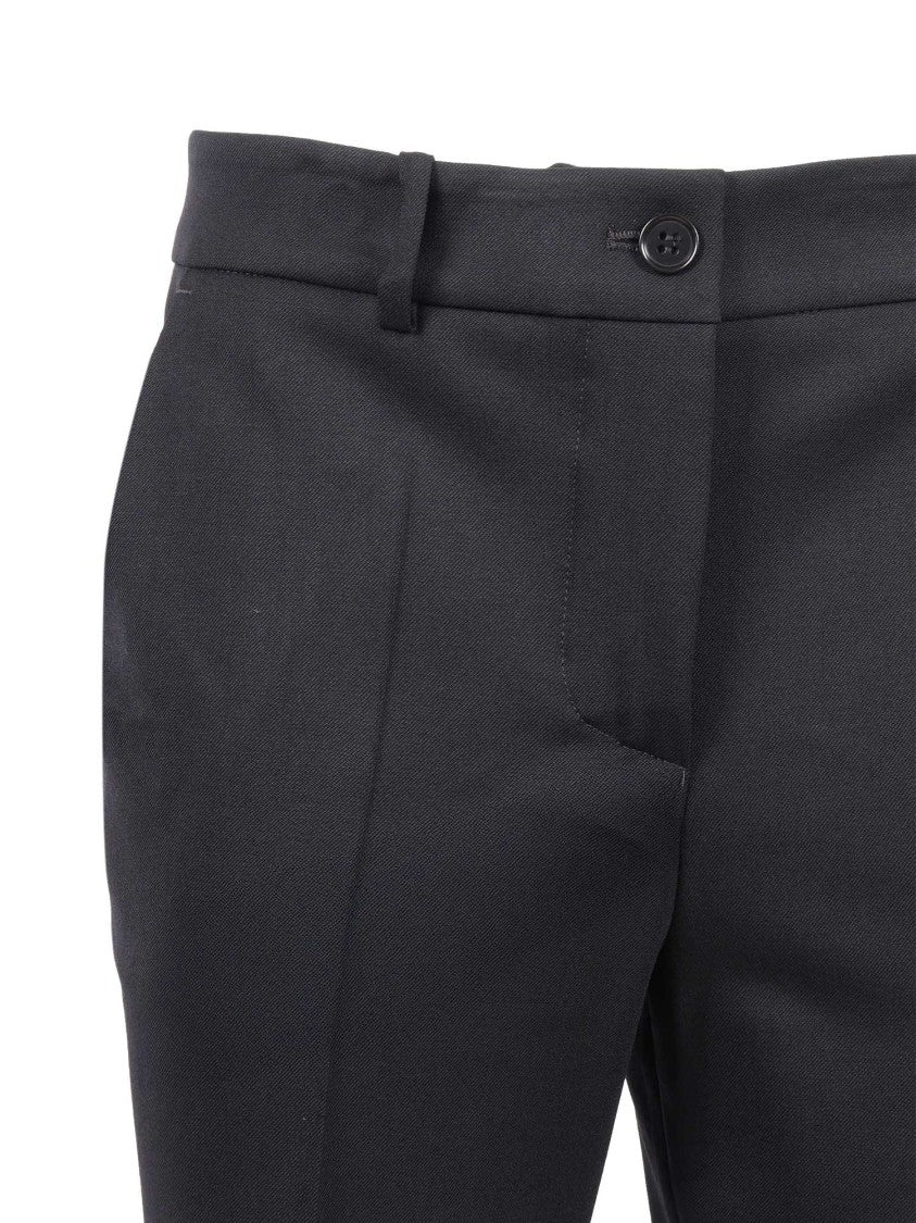 P.A.R.O.S.H. Tailored Black Trousers With Classic Waistband And Subtle Cuff