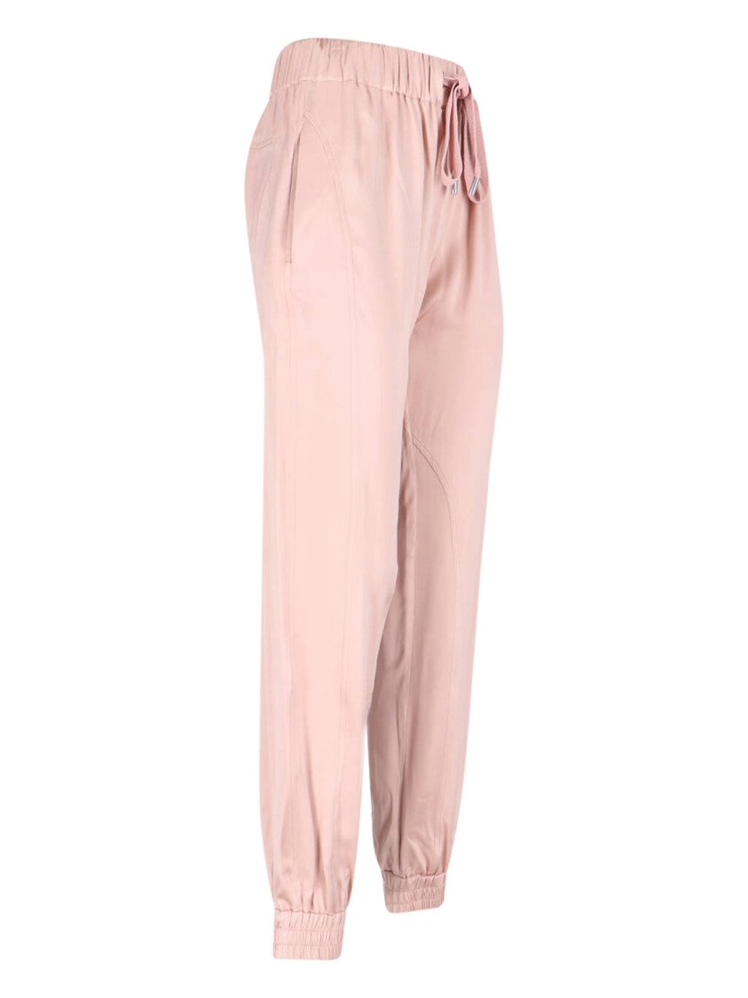 Sa Su Phi High-Waisted Silk Blend Athletic Pants With Drawstring Closure