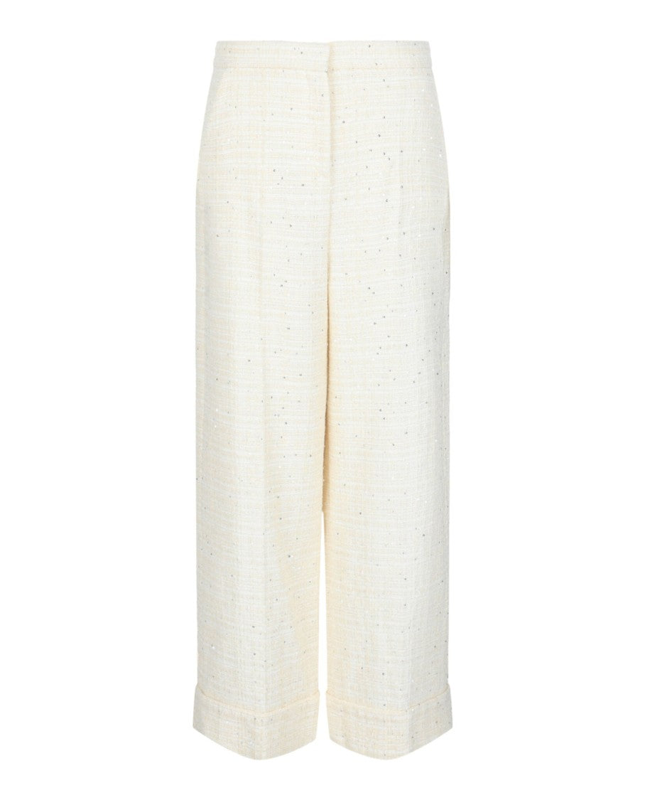 Valentino Tweed Wide-Leg Pants