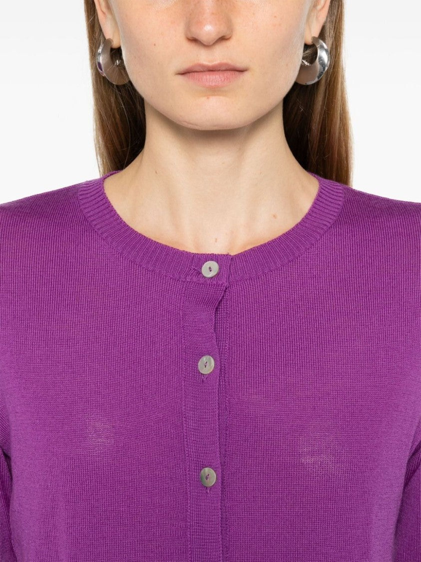 Charlott Cropped Wool Cardigan With Button-Down Front