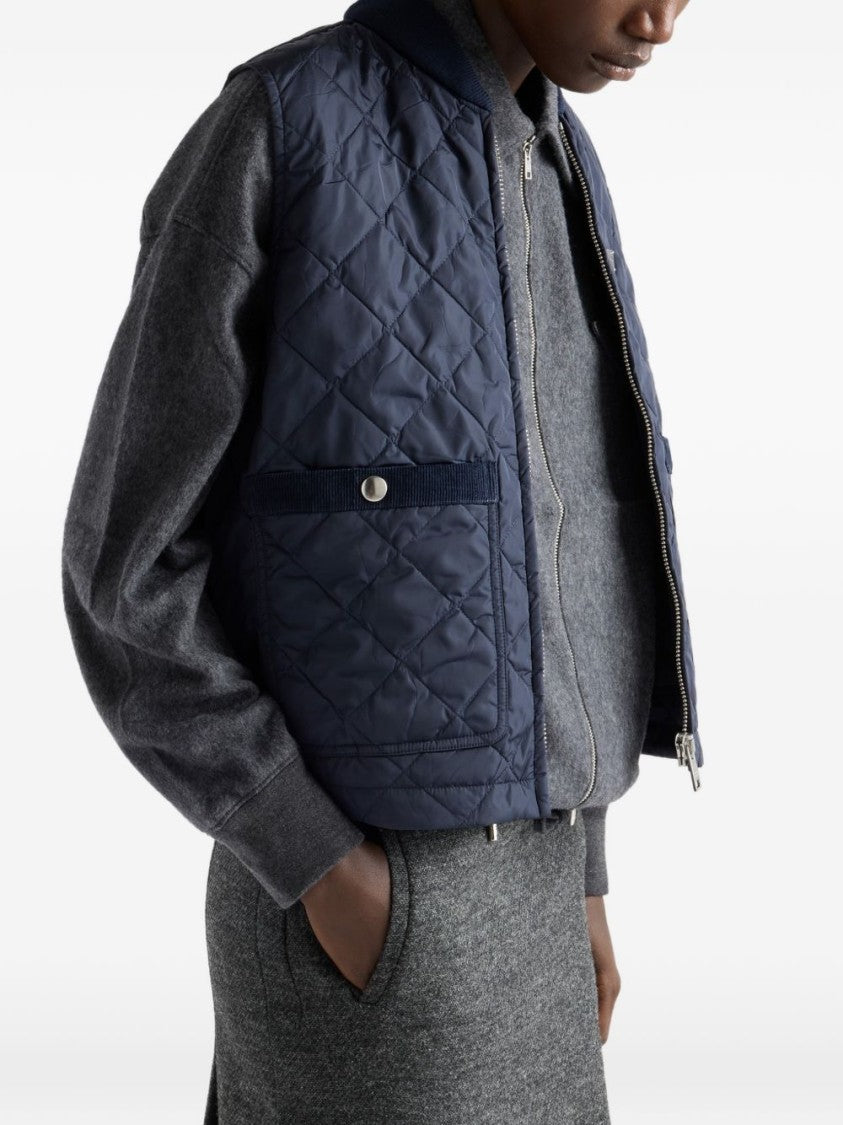 Prada Black Re-Nylon Quilted Triangle Logo Vest