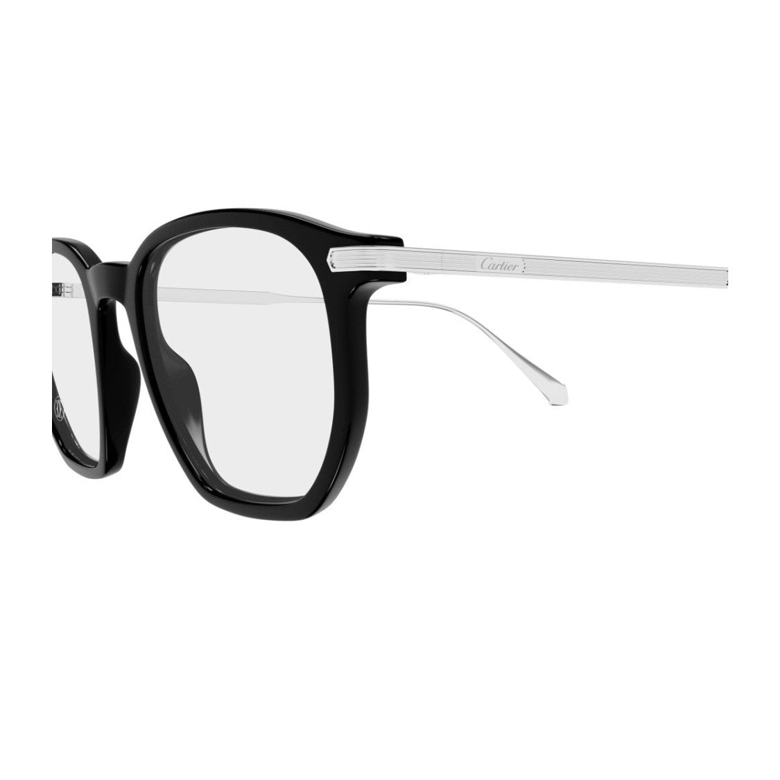 Cartier Black Signature C De Cartier Acetate Titanium Square Sunglasses