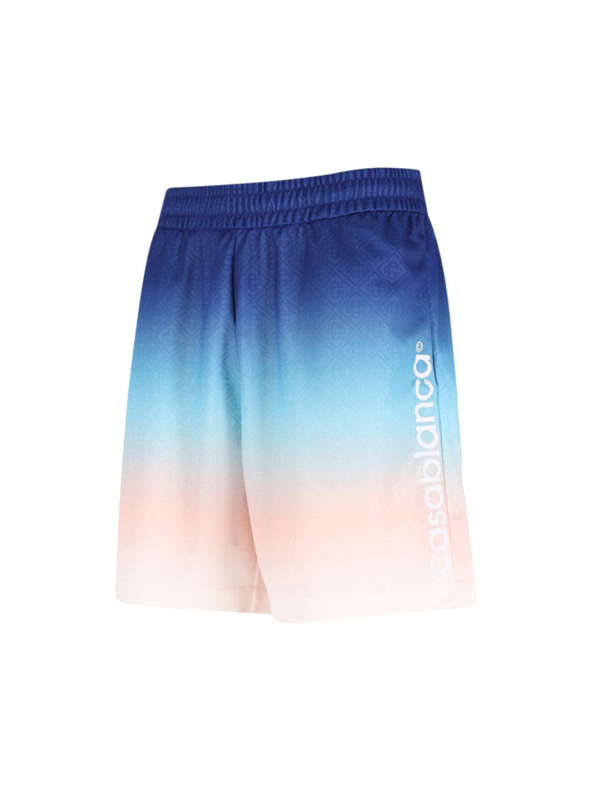 Casablanca Gradient Monogram Shorts With Elasticized Waistband