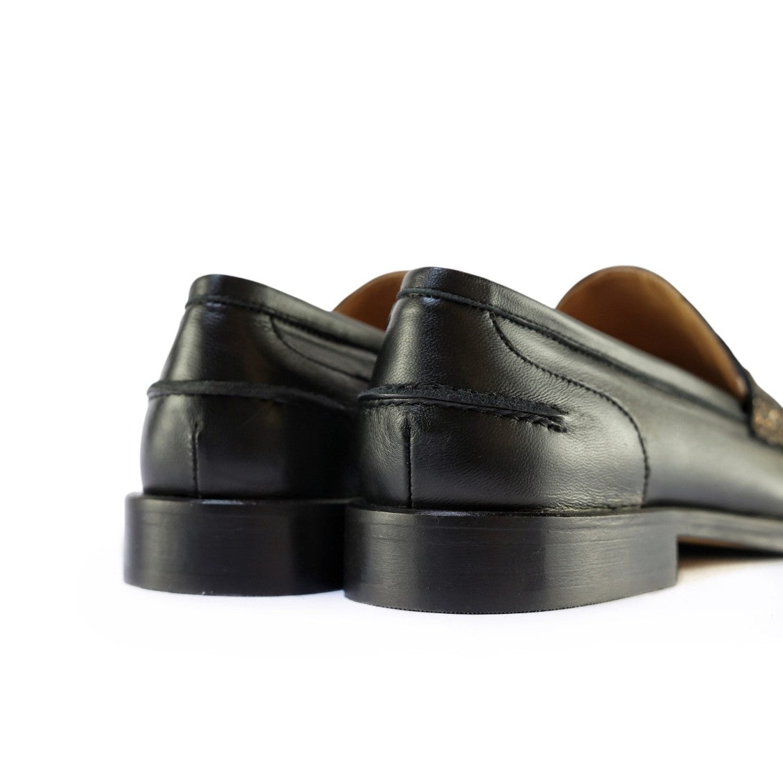 Ton Gout Polished Nappa Leather Moccasins With Textured Strap