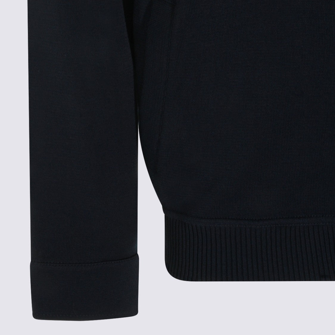 Lardini Black Button-Up Jacket With Chest Pockets And Ribbed Cuffs