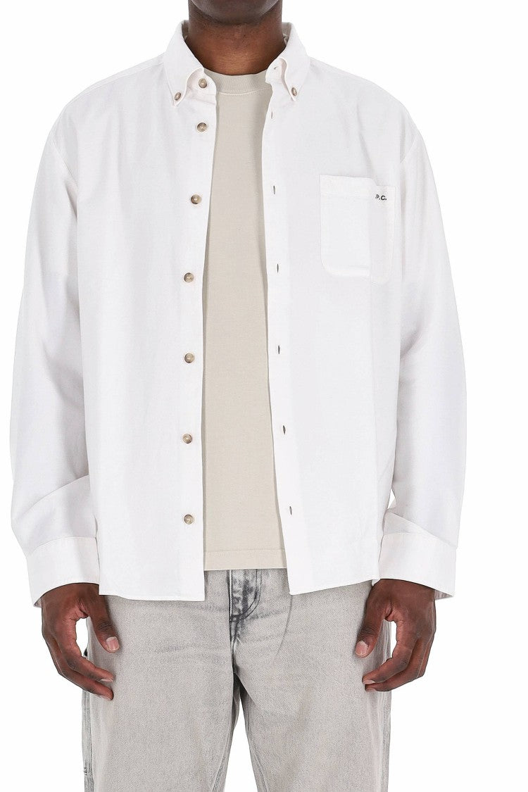 A.P.C. Relax Fit Cotton Piquet Shirt With Pocket