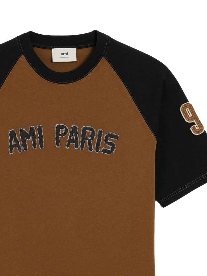 Ami Paris Chestnut Brown Crew Neck T-Shirt