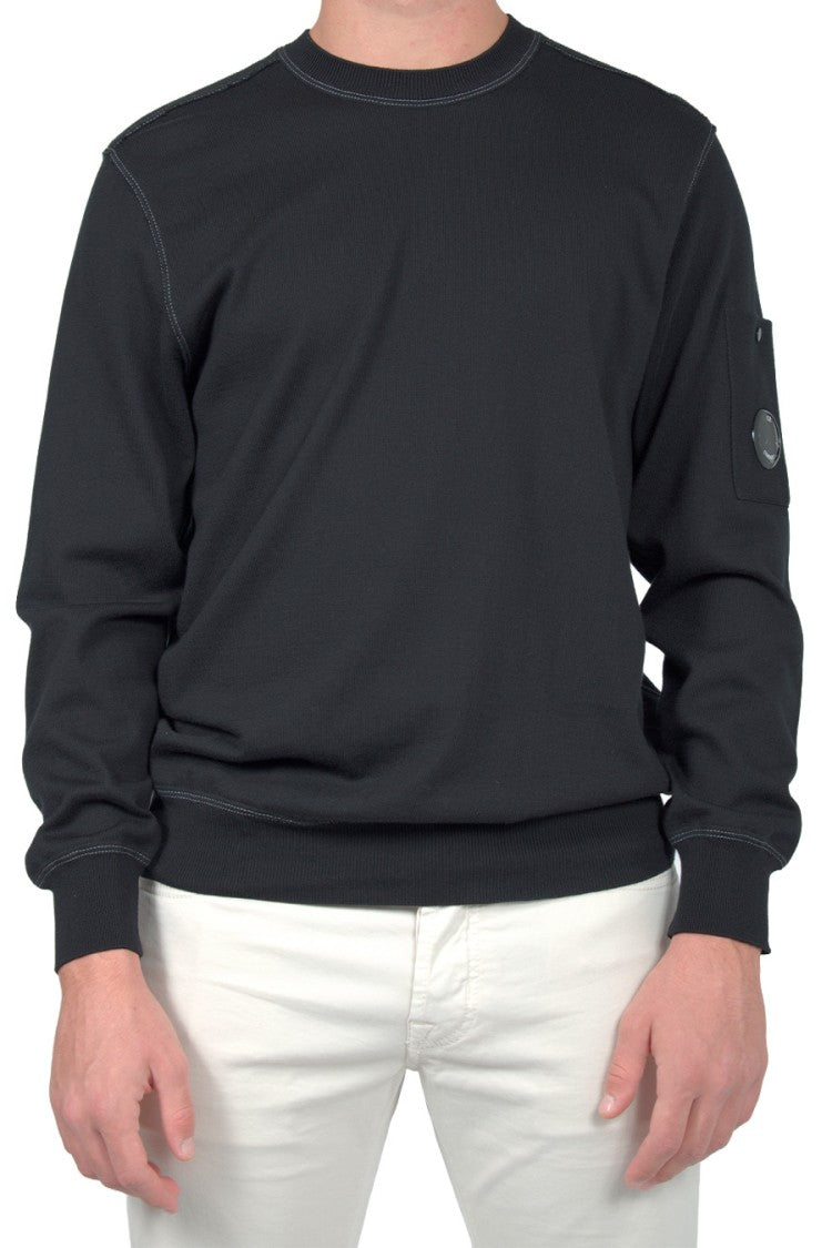 C.P. Company Charcoal Lens Detail Crew-Neck Cotton Sweatshirt