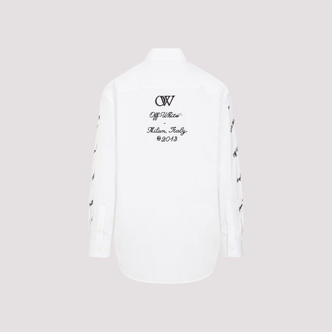 Off-White 23 Logo Heavycot White Black Cotton Overshirt