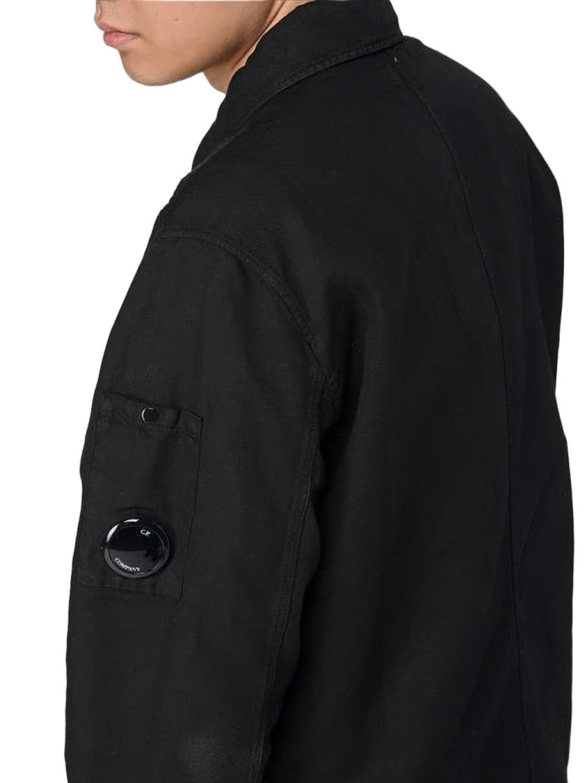 C.P. Company Minimalistic Black Jacket With Classic Collar