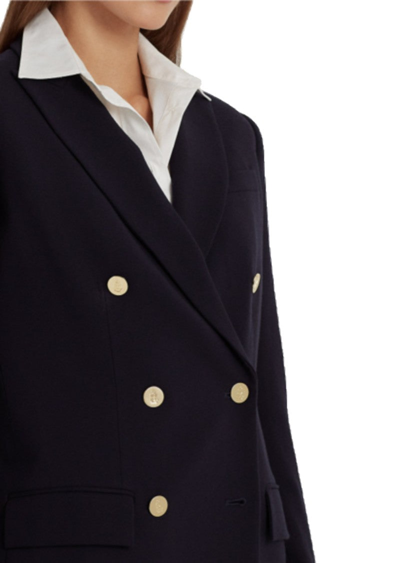 Lauren Ralph Lauren Double-Breasted Tailored Blazer With Gold-Tone Buttons