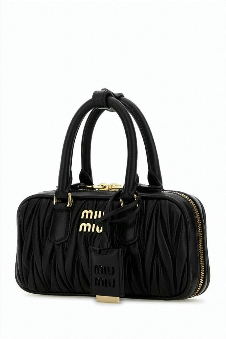Miu Miu Quilted Black Lambskin Crossbody Bag
