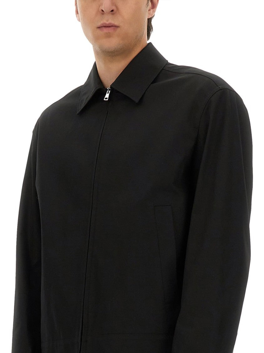 Gucci Cotton Twill Jacket With Minimalist Design And Striped Accents
