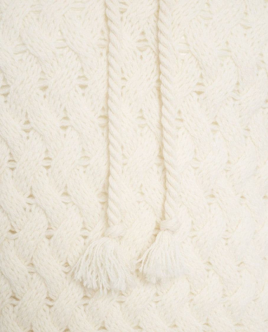 Amaranto Intricately Cable-Knit Hooded Sweater