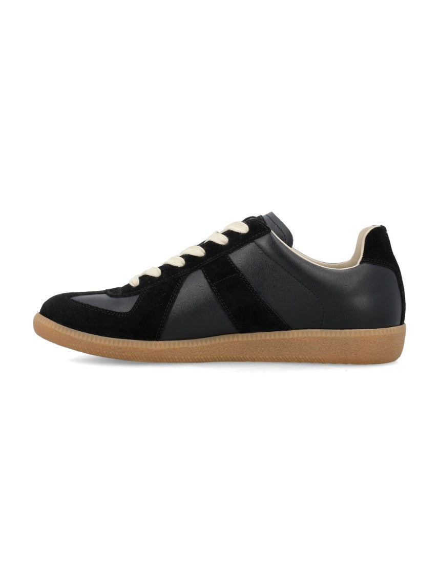 Maison Margiela Replica Low-Profile Black Leather Sneakers