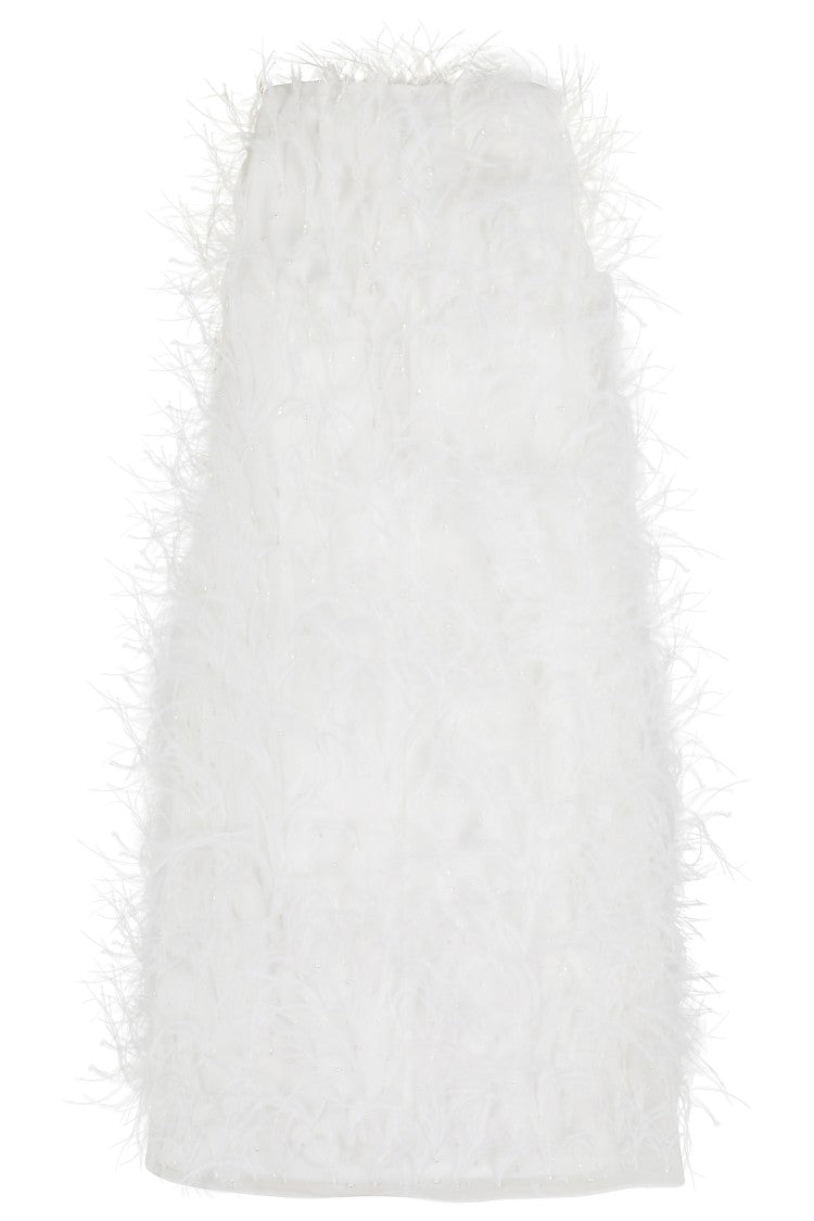 Pinko Mini Dress With All-Over Feather Detail