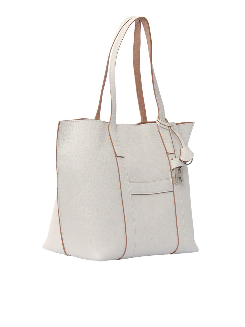 Hogan Script Shopping Calfskin Leather Tote Bag