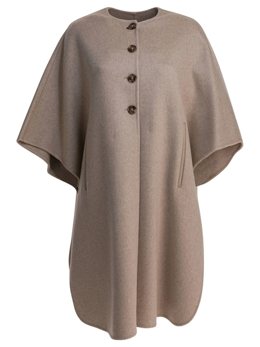 Max Mara Cashmere Midi Cape With Ample Volume