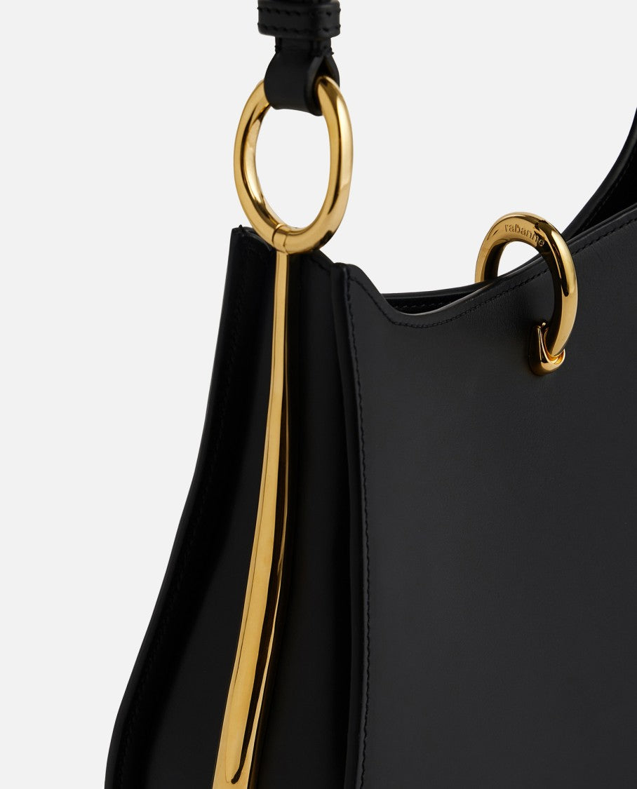 Rabanne Structured Leather Shoulder Bag With Gold Accents