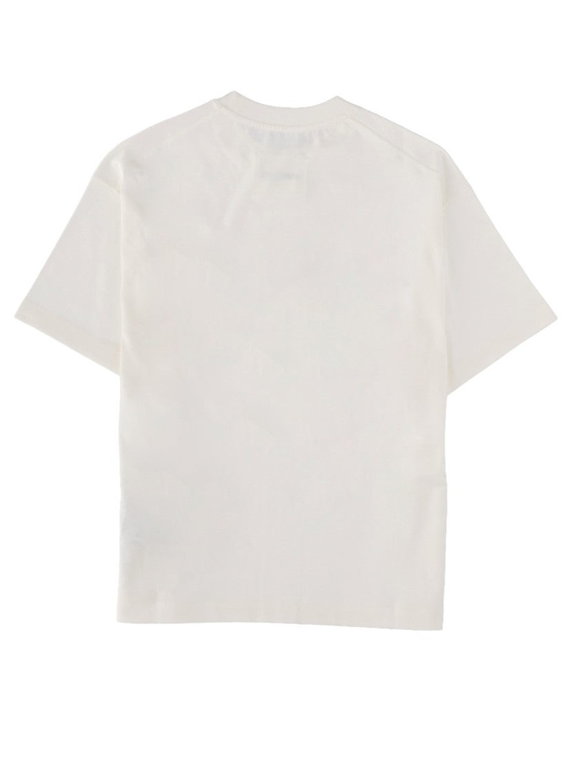 Jil Sander White Boxy Bold Front Logo Cotton T-Shirt