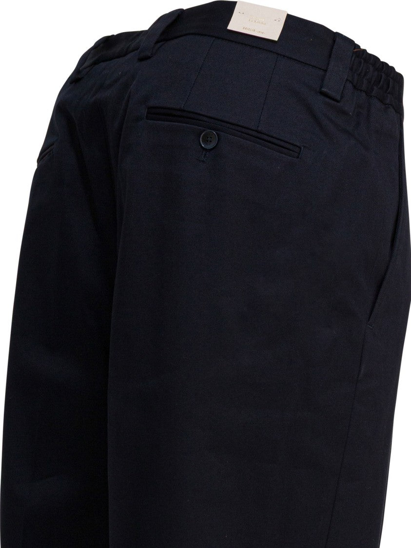 Briglia Tailored Blue Trousers With Button Detailing