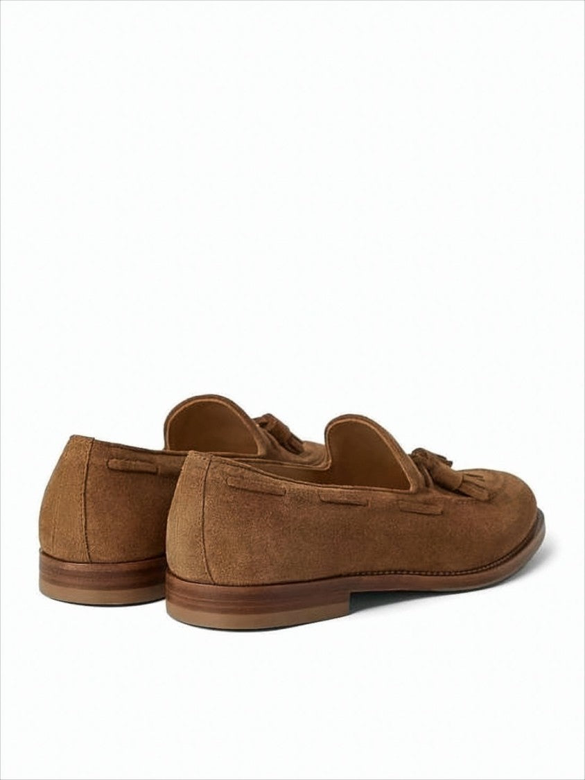 Brunello Cucinelli Suede Loafers With Rounded Toe