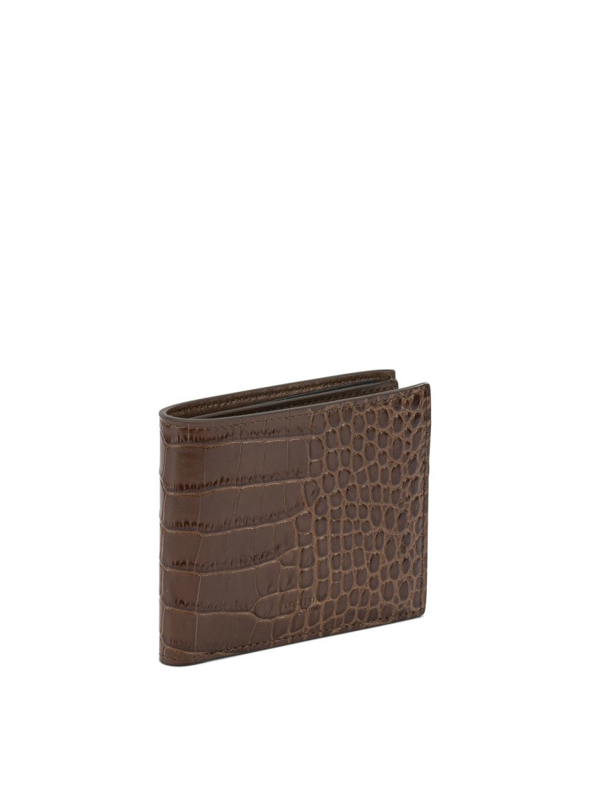 Tom Ford Crocodile Print Leather Wallet