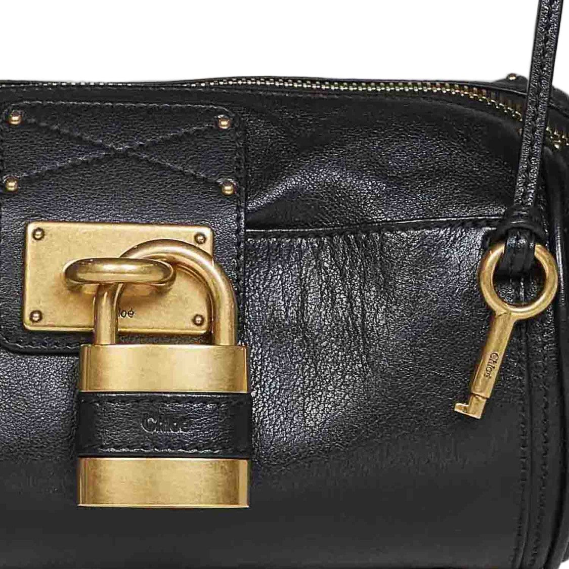 Chloé Rectangular Leather Shoulder Bag With Adjustable Strap And Metal Clasp