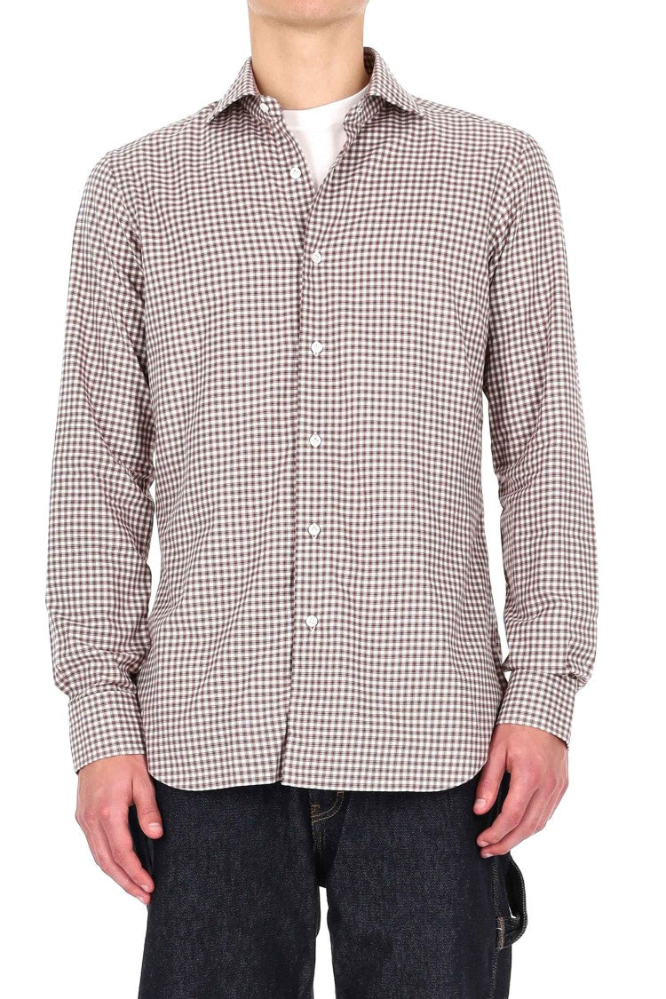 Barba Culto Line Micro-Check Tailored Shirt