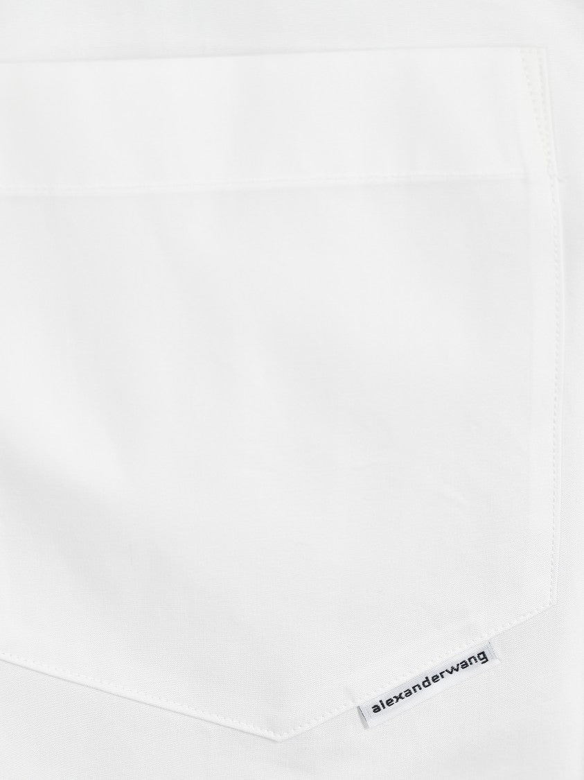 Alexander Wang Boyfriend Shirt With Logo Flag Tag And Relaxed Fit