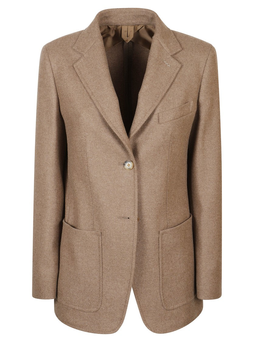 Max Mara Tailored Jacket With Notch Lapel And Herringbone Texture